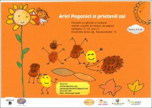 Afis pentru atelierul Arici Pogonici si prietenii