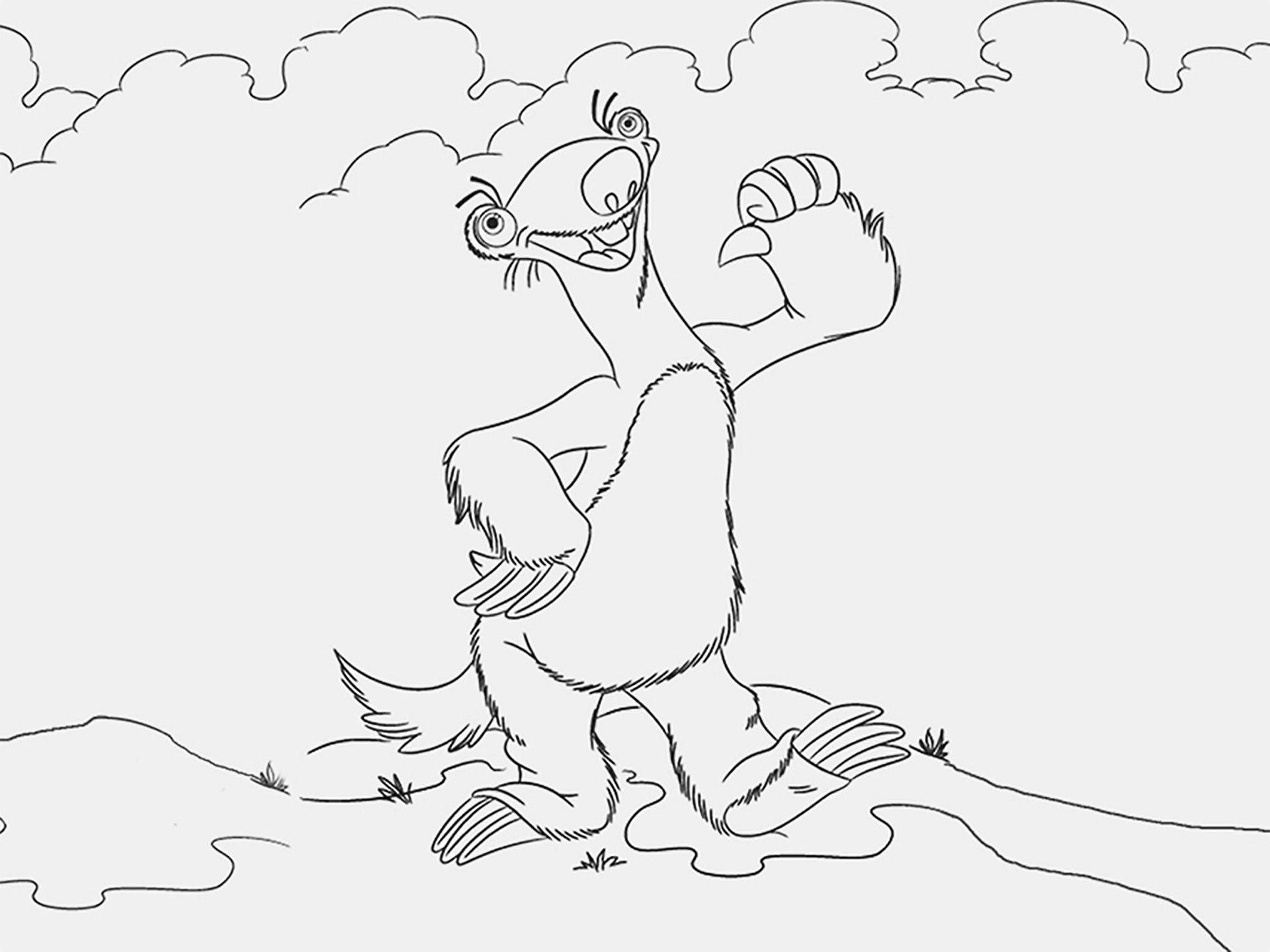 ice age coloring pages sid - photo #21