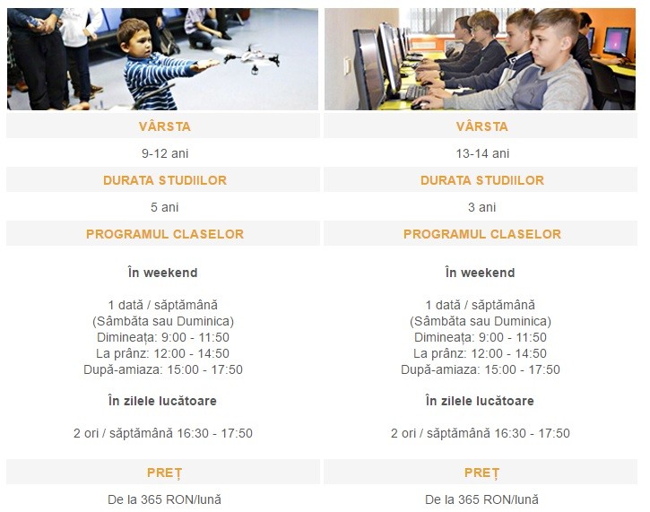 inscrieri la Junior Computer Academy